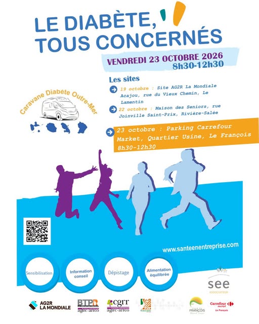 Affiche : Matinée de prévention diabète - Caravane Outre-Mer