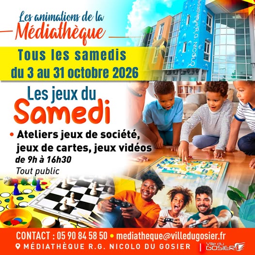 Affiche : Les jeux du Samedi à la Médiathèque
