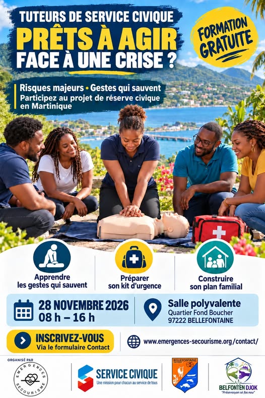 Affiche : Formation gratuite : Gestes qui sauvent et prévention des risques