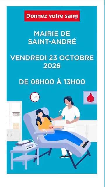 Affiche : Collecte de sang à la mairie de Saint-André