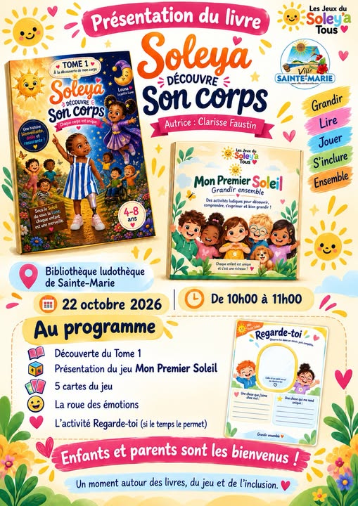 Affiche : Présentation du livre Soleya découvre son corps