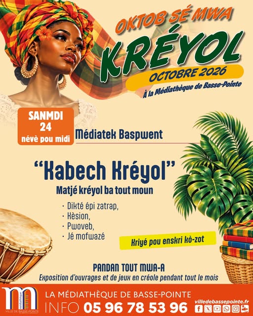 Affiche : Kabech Kréyol - Matinée jeux et culture créole