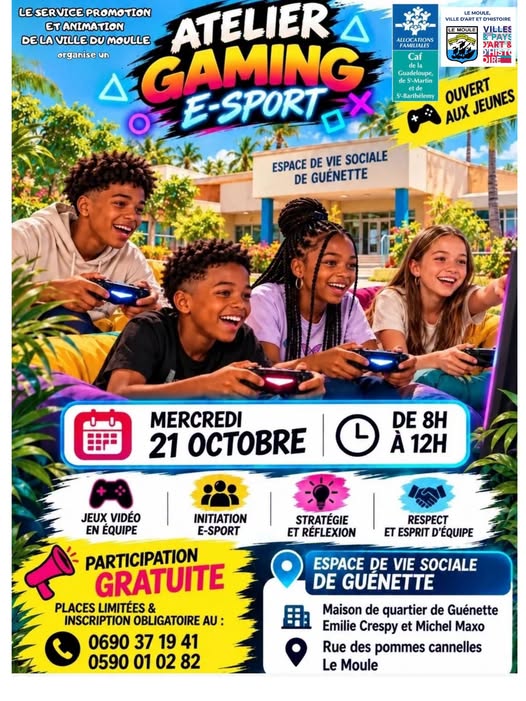 Affiche : Atelier Gaming & E-Sport pour les jeunes