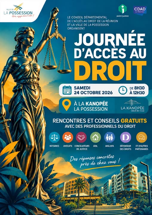 Affiche : Journée d'Accès au Droit - Conseils juridiques gratuits