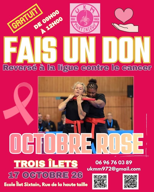 Affiche : Octobre Rose – JPO Krav Maga Martinique