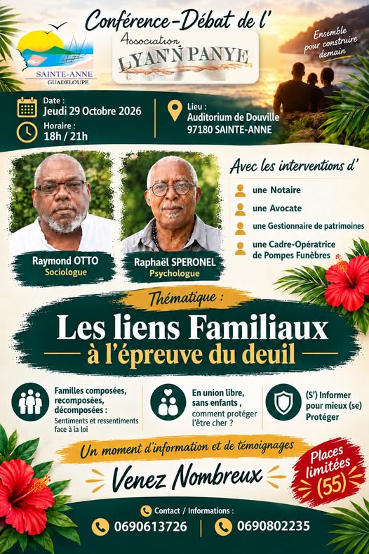 Affiche : Conférence-Débat : Les liens Familiaux à l'épreuve du deuil