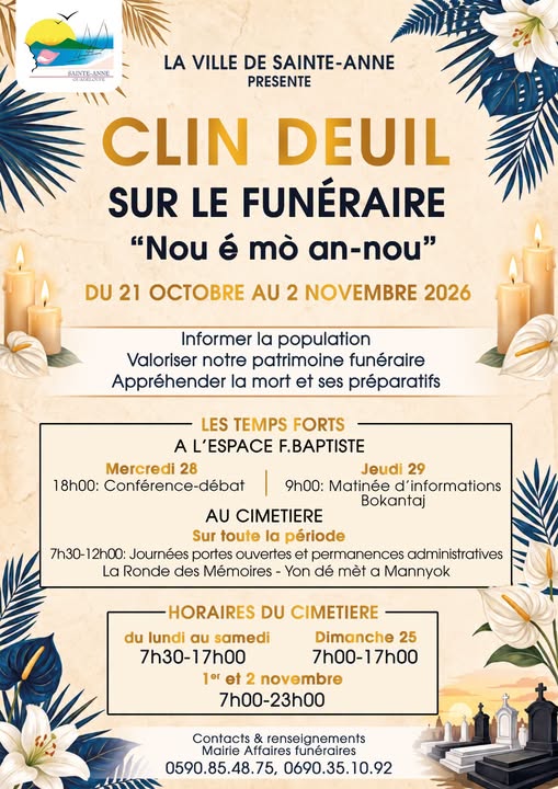 Affiche : Clin Deuil « Nou é mò an-nou » - Sainte-Anne