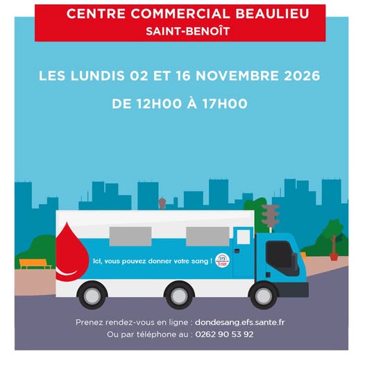 Affiche : Collecte de sang - Centre Commercial Beaulieu